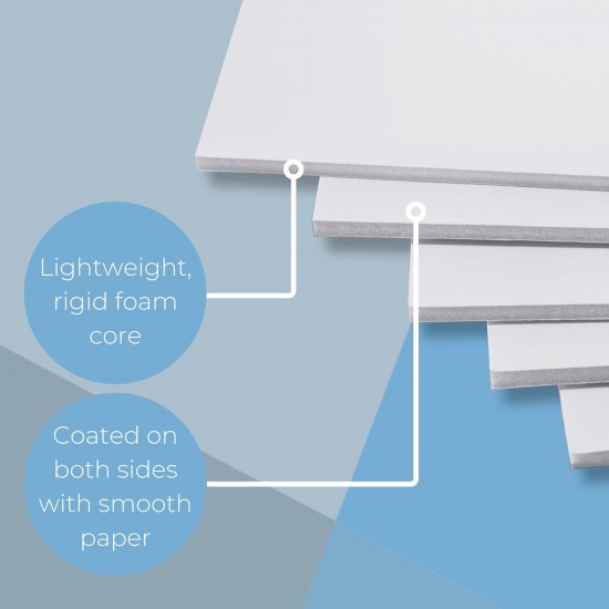white Foamboard - 5 mm thick, Size (70 x 100 mm) each piece in a bag